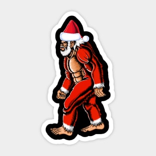 Big foot Santa Claus Christmas Sticker